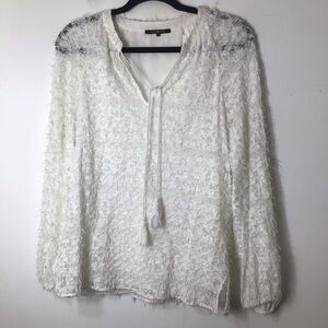 Kobi Halperin Ivory Textured Blouse lace small